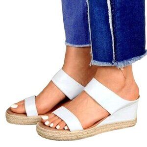 White Espadrille Sandals Size 8